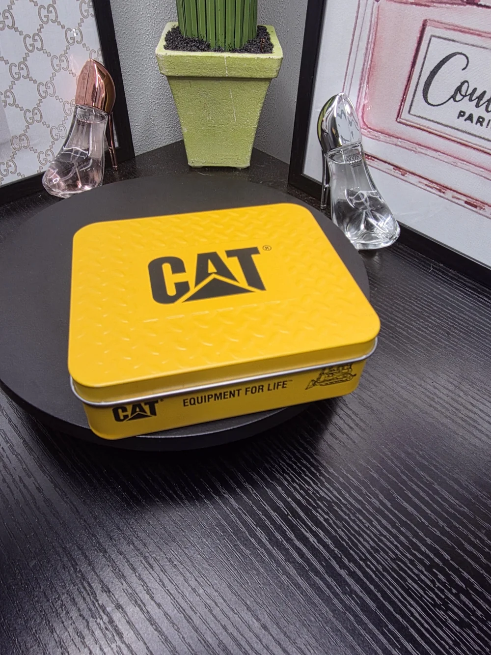 CAT Black Leather Bifold Wallet